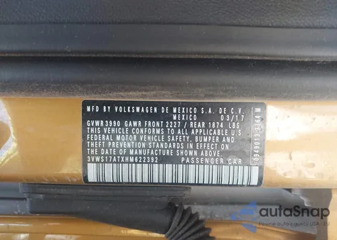 2017 Volkswagen Beetle 1.8T Dune from USA, damaged, VIN 3VWS17ATXHM622392